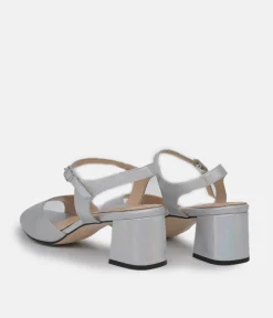 PieSanto Stylish Silver Block Heels