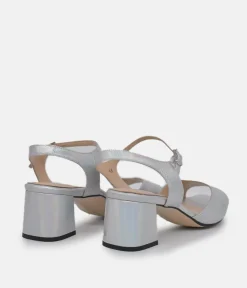 PieSanto Stylish Silver Block Heels