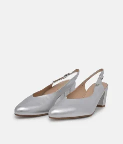 PieSanto Stylish Silver Slingback Heels