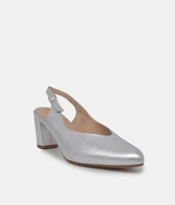 PieSanto Stylish Silver Slingback Heels