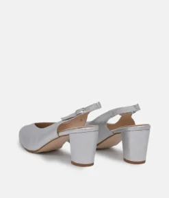 PieSanto Stylish Silver Slingback Heels