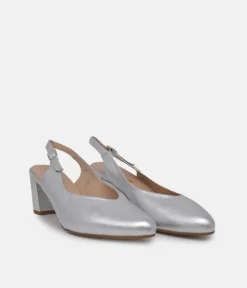 PieSanto Stylish Silver Slingback Heels