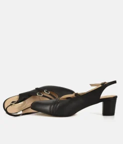 PieSanto Versatile Black Strappy Block Heels