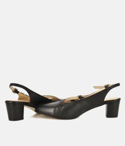 PieSanto Versatile Black Strappy Block Heels