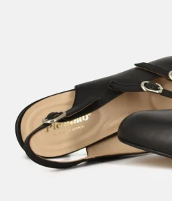 PieSanto Versatile Black Strappy Block Heels