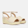 Plush Beige Suedette Wedge Sandals