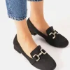 Plush Black Suedette Loafers