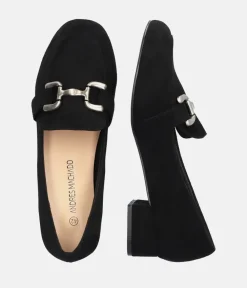 Plush Black Suedette Loafers