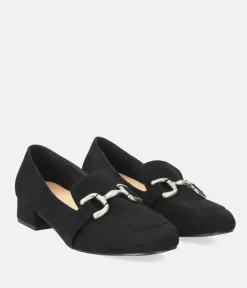 Plush Black Suedette Loafers