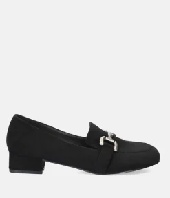 Plush Black Suedette Loafers