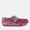 Plush Pink Velcro Strap Slippers