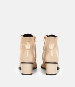 Premium Beige Laced Ankle Boots