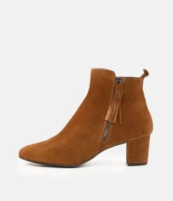 Premium Cognac Suede Ankle Boots