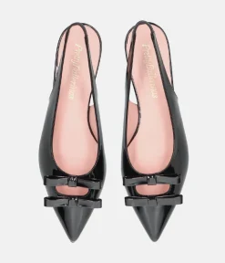 Pretty Ballerina Fabulous Black Patent Slingbacks
