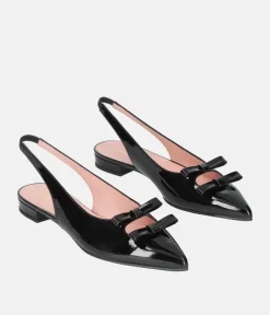 Pretty Ballerina Fabulous Black Patent Slingbacks