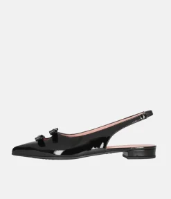 Pretty Ballerina Fabulous Black Patent Slingbacks