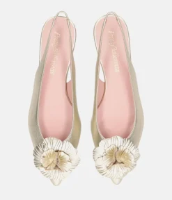 Pretty Ballerina Luxurious Gold Slingbacks