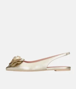 Pretty Ballerina Luxurious Gold Slingbacks