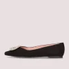 Pretty Ballerina Plush Black Velvet Flats