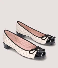 Pretty Ballerinas Chic Quilted Monochrome Mid Heels