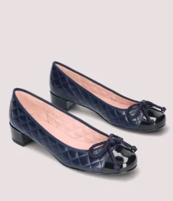 Pretty Ballerinas Chic Quilted Navy Mid Heels