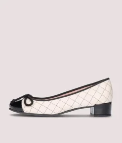 Pretty Ballerinas Chic Quilted Monochrome Mid Heels