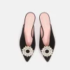 Pretty Ballerinas Plush Black Velvet Mule