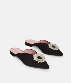 Pretty Ballerinas Plush Black Velvet Mule