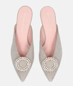 Pretty Ballerinas Stunning Silver Mule