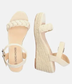 Pretty Beige Wedge Sandals
