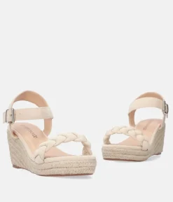Pretty Beige Wedge Sandals