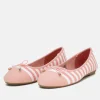 Pretty Candy Pink/White Stripe Ballerinas
