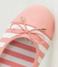 Pretty Candy Pink/White Stripe Ballerinas