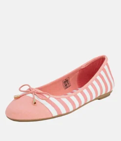 Pretty Candy Pink/White Stripe Ballerinas