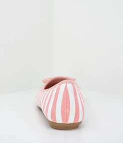 Pretty Candy Pink/White Stripe Ballerinas