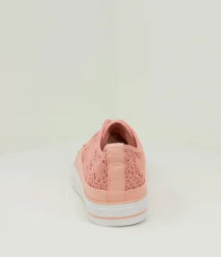 Pretty Coral Crochet Low Top Trainers