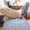 Pretty Grey Dotty Slippers