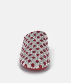 Pretty Grey/Red Dot Slippers