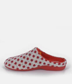 Pretty Grey/Red Dot Slippers