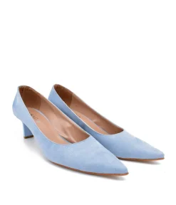 Pretty Light Blue Midi Heels