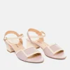 Pretty Lilac/Cream Block Heel Sandals