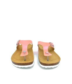 Pretty Metallic Coral Thong Sandal