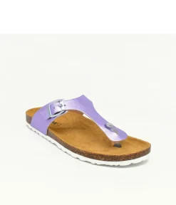 Pretty Metallic Purple Thong Sandal