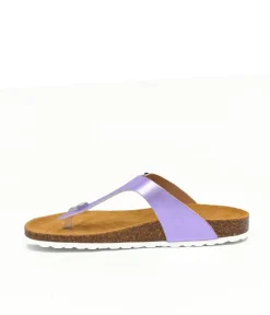 Pretty Metallic Purple Thong Sandal