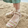 Pretty Multi Colour Espadrille Wedge Sandals