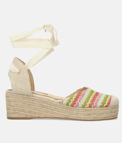 Pretty Multi Colour Espadrille Wedge Sandals
