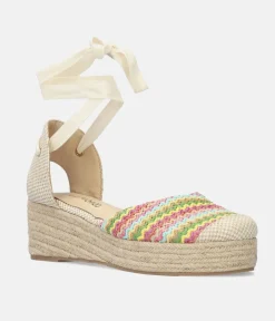 Pretty Multi Colour Espadrille Wedge Sandals