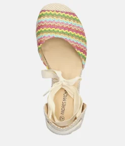 Pretty Multi Colour Espadrille Wedge Sandals