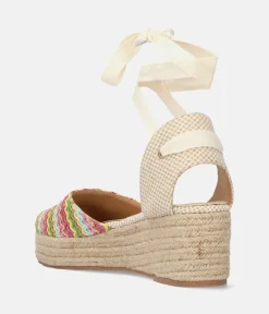 Pretty Multi Colour Espadrille Wedge Sandals