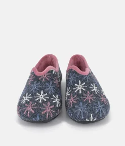 Pretty Navy & Pink Multi Slippers